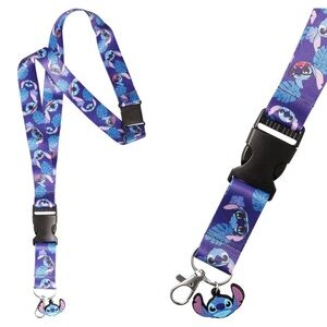 Disney | Stitch Unisex Blue and Purple Detachable Lanyard | Size 10"